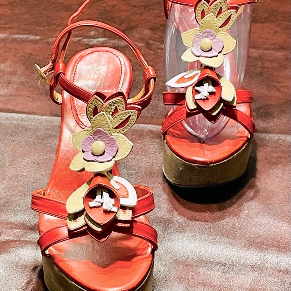 Coach Red Lily Jeanna Calla A3137 Platforms